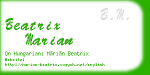 beatrix marian business card