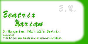 beatrix marian business card